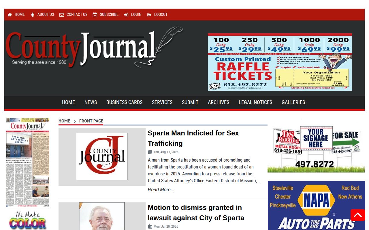 Randolph County Crime News local newspaper page showing county reporting
