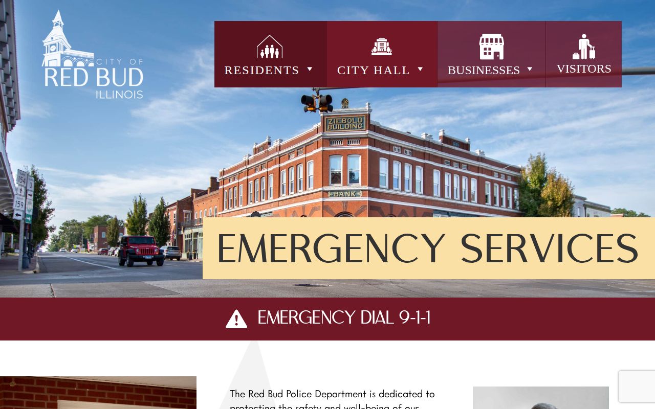 Randolph County Red Bud Police official emergency-services page for local arrest-record routing